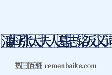 潘母张太夫人墓志铭反义词是什么意思的图片